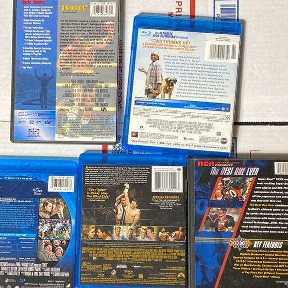 Sports Movie Bundle Lot of 5 Superbowl Rocky Rudy  Fighter Sandlot DVD BLU RAY - Picture 3 of 4